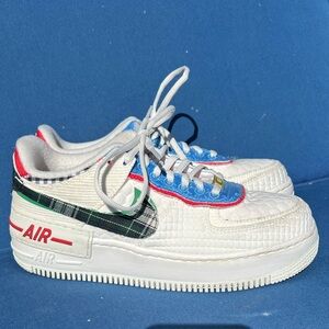 Nike Air Force 1 Low Shadow Sail Classic Green University Blue Size 8 DZ5193-100